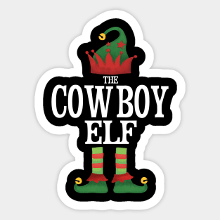 Cowboy Elf Matching Family Group Christmas Party Pajamas Sticker